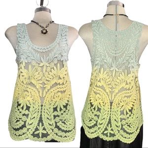 Romantic Multicoloured  Lace Yellow  Grey and Green Colours Size S/M